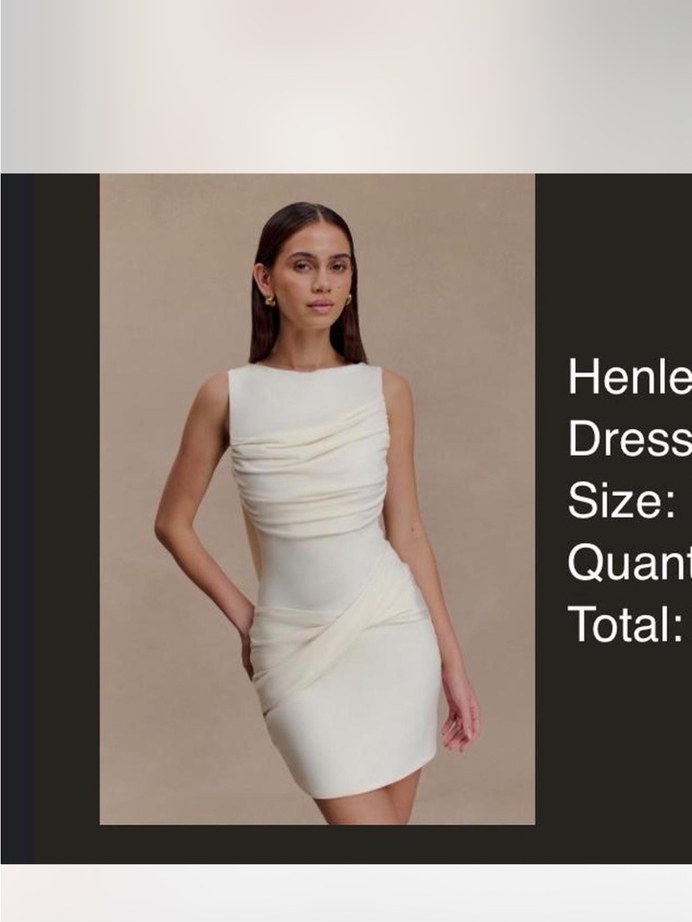 Meshki Cream Draped Sleeveless Mini Dress
